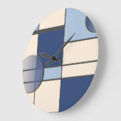 モンドリアン&ブルー ラージ壁時計 (傾斜)