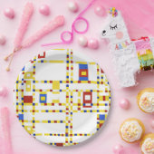 モンドリアン-ブロードウェイブギーウーギー ペーパープレート (パーティー)