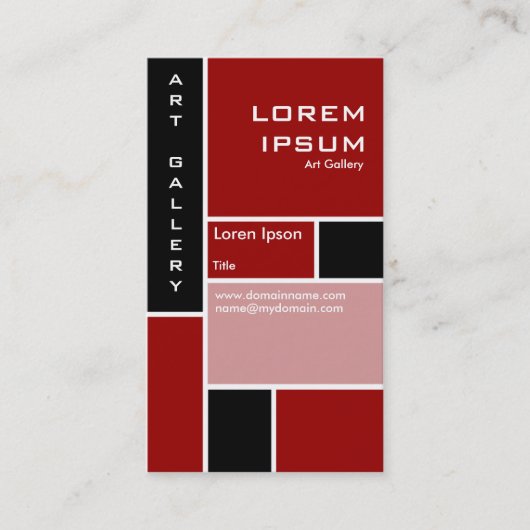 モンドリアン – マルーン 名刺 (正面)