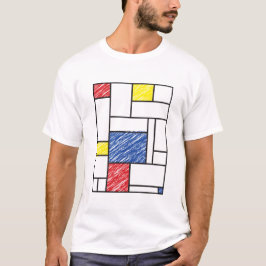モンドリアン ミニマリスト 幾何学 デ・ステイル モダンアート Tシャツ