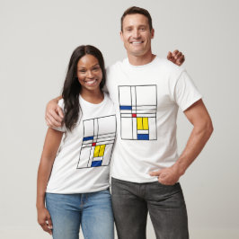 モンドリアン ミニマリスト 幾何学 デ・ステイル モダンアート Tシャツ