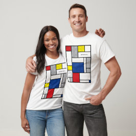 モンドリアン・レトロサークル・ミニマリスト・デ・ステイル・モダンアート Tシャツ
