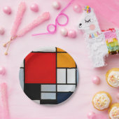 モンドリアン – 大きい赤の飛行機 ペーパープレート (パーティー)