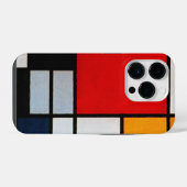 モンドリアン - 大きな赤い平面のある構成 iPhoneケース (裏面横)