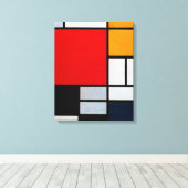 モンドリアン – 大きな赤のコンポジション キャンバスプリント (インサイチュ (ウッドフロア))