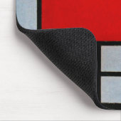 モンドリアン – 大きな赤の飛行機を持つコンポジション マウスパッド (コーナー)