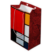 モンドリアン – 大きな赤の飛行機を持つコンポジション ミディアムペーパーバッグ (正面アングル)