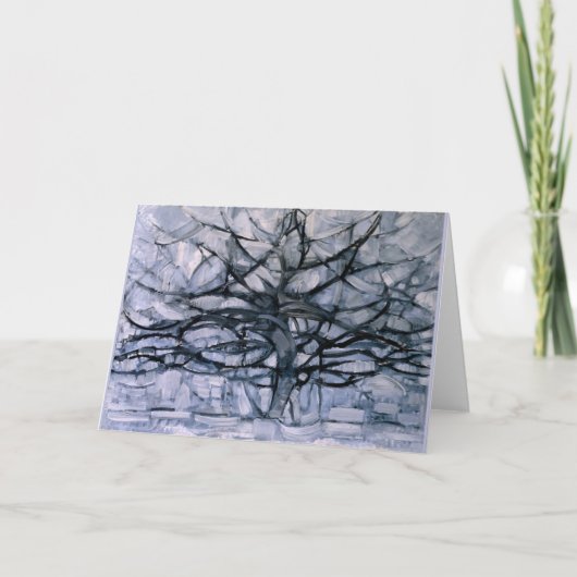 モンドリアン – 有名なグレー絵画の木、 カード (正面)