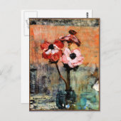 モンドリアン – 有名な花瓶のアネモネ絵画ーズ ポストカード (正面/裏面)