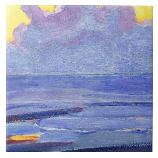 モンドリアン-海に面した人気がある絵 タイル (正面)