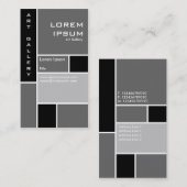 モンドリアン-灰色 名刺 (正面/裏面)