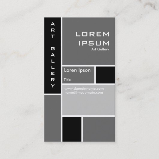 モンドリアン-灰色 名刺 (正面)