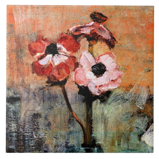 モンドリアン – 花瓶のアネモネス タイル (正面)