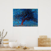 モンドリアン- Avond (夕べ)レッドツリー ポスター (キッチン)