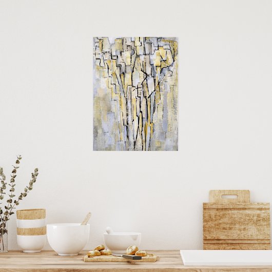 モンドリアン- Boom A、抽象芸術アートワーク ポスター (キッチン)