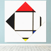 モンドリアン- LOZENGE COMPOSITION WITH RED - 1925 - キャンバスプリント (インサイチュ (ウッドフロア))
