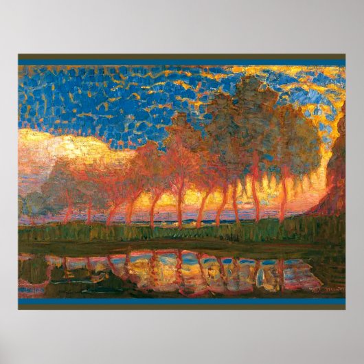 モンドリアン- Row of Eleven Poplars ポスター (正面)