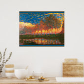 モンドリアン- Row of Eleven Poplars ポスター (キッチン)