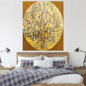 モンドリアン- TABLEAU 3 COMP. in Oval (Trees) - 1913 キャンバスプリント (インサイチュ (寝室))