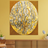 モンドリアン- TABLEAU 3 COMP. in Oval (Trees) - 1913 キャンバスプリント (インサイチュ (リビング))