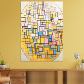 モンドリアン- TABLEAU III楕円のコンポジション – 1914 キャンバスプリント (インサイチュ (リビング))