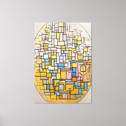 モンドリアン- TABLEAU III楕円のコンポジション – 1914 キャンバスプリント (正面)
