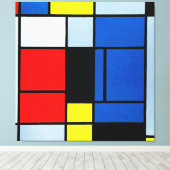 モンドリアン- TABLEAU No. I - 1921-25 - De Stijl - キャンバスプリント (インサイチュ (ウッドフロア))