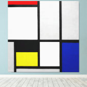 モンドリアン- TABLEAU No. III - 1922-1925 - De Stijl キャンバスプリント (インサイチュ (ウッドフロア))