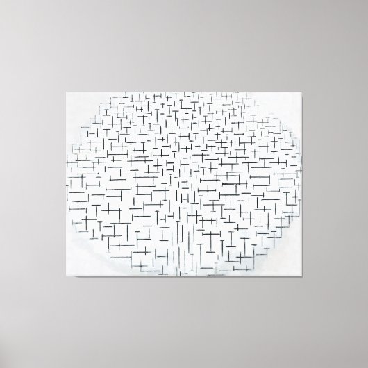 モンドリアンCOMP 10 in B & W - Pier and 海1915 キャンバスプリント (正面)