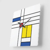 モンドリアンIIミニマリストデスティルアモダンートデザイン スクエア壁時計 (傾斜)