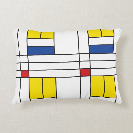 モンドリアンIIミニマリストデスティールモダンデザイン アクセントクッション (正面)