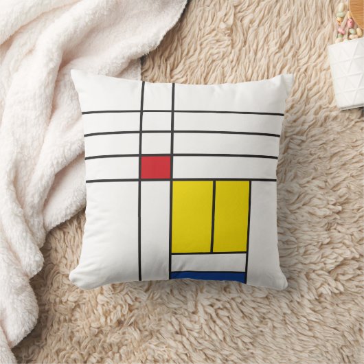 モンドリアンIIミニマリストデスティールモダンデザイン クッション (ブランケット)