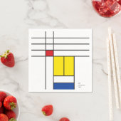 モンドリアンIIミニマリストデスティールモダンデザイン スタンダードカクテルナプキン (インサイチュ)