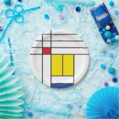 モンドリアンIIミニマリストデスティールモダンデザイン ペーパープレート (パーティー)