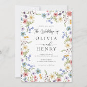 モンドル素朴ンガーデン植物野結婚花 招待状 (正面)