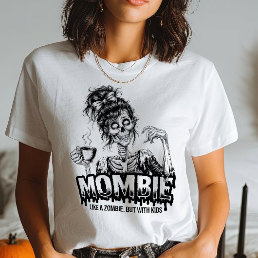 モンビーおもしろいゾンビママコーヒハロウィーン引用文 Tシャツ