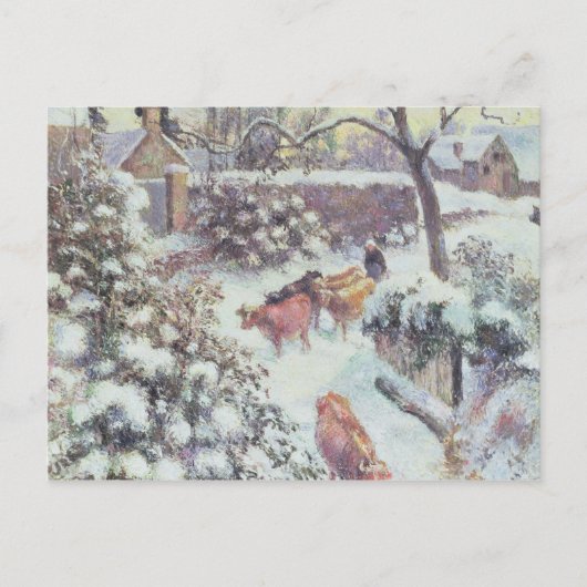 モンフォーコーでの雪景色、1882 ポストカード (正面)