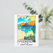 モンブランによって見落とされたジュネーブ湖 ポストカード (スタンド正面)