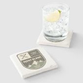 モンブランアルプスフランスのシャモニーフランス ストーンコースター (横)