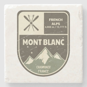 モンブランアルプスフランスのシャモニーフランス ストーンコースター