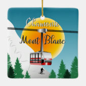 モンブランシャモニー旅行ポスター セラミックオーナメント (裏面)