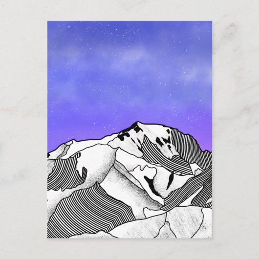 モンブラン夕べ景観 ポストカード (正面)
