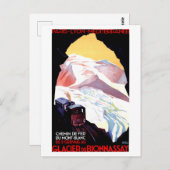 モンブラン、マウンテンフランス、ヴィンテージ鉄道旅行 ポストカード (正面/裏面)