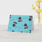 モンプティチュウ黒プードルワンピー カード (黄色い花)