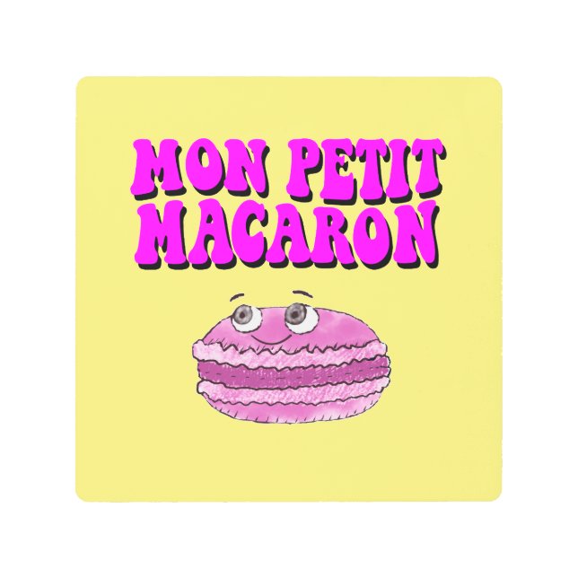 モンプティマカロンレトログルーヴィ文字 メタルプリント (正面)