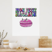 モンプティマカロンレトロ絞り染めグルーヴィ文字 ポスター (キッチン)