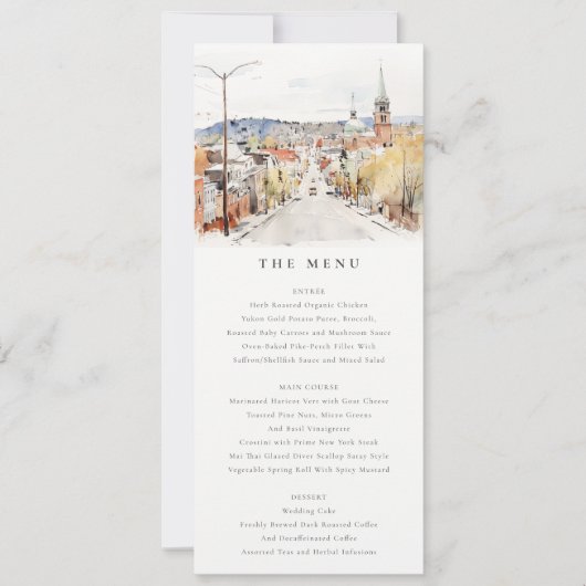 モンペリエシティスケープ結婚バーモントのメニューカード 招待状 (正面)