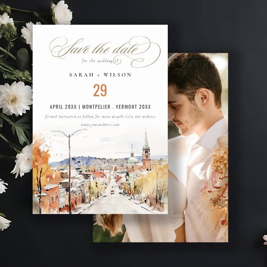 モンペリエシティスケープ結婚バーモントの写真 セーブザデート