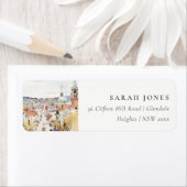 モンペリエシティスケープVermontウォーターカラーアドレス ラベル (インサイチュ)