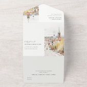 モンペリエシティスケープVermontウォーター結婚カラー オールインワン招待状 (外側)